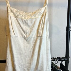 Lane Bryant Cream Tank Top with Lace Detailing